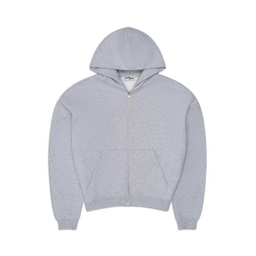 600 GSM 'Heather Grey' Zip-Up Hoodie