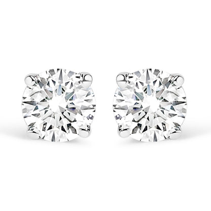 .925 Sterling Silver 1/5 Cttw Round Lab Grown Diamond Classic 4-Prong Solitaire Stud Earrings (F-G Color, VS1-VS2 Clarity)