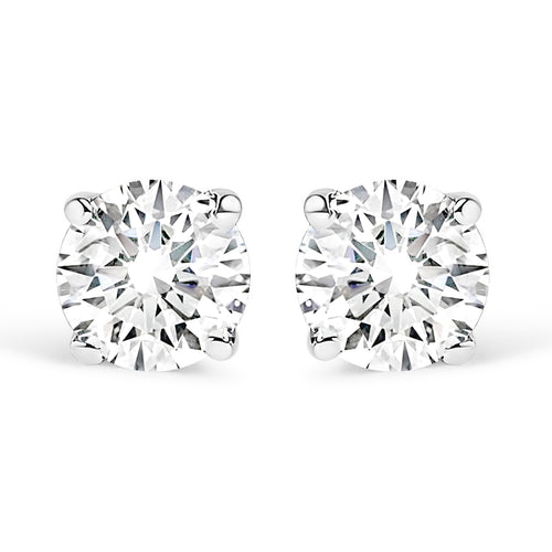 .925 Sterling Silver 1/5 Cttw Round Lab Grown Diamond Classic 4-Prong Solitaire Stud Earrings (F-G Color, VS1-VS2 Clarity)