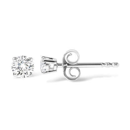 .925 Sterling Silver 1/5 Cttw Round Lab Grown Diamond Classic 4-Prong Solitaire Stud Earrings (F-G Color, VS1-VS2 Clarity)