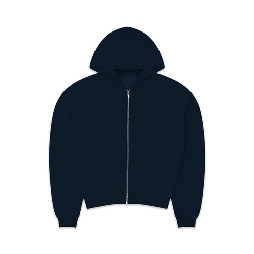 600 GSM 'Dark Navy' Zip-Up Hoodie