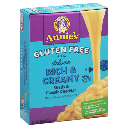 Annie's Deluxe Rich & Creamy Gluten Free Shells & Cheddar 11 oz - 12 Pack