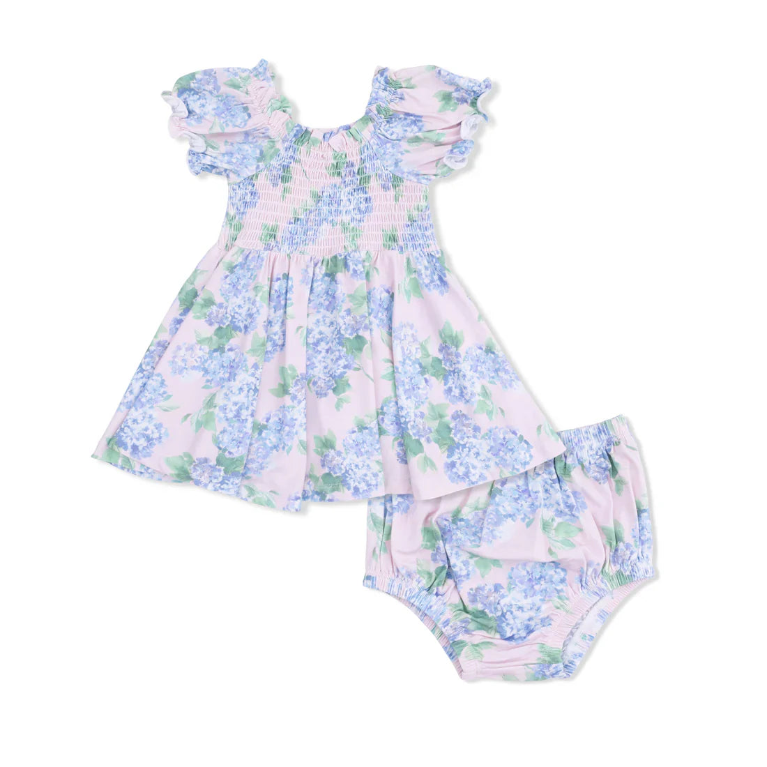 Hydrangeas Smocked Twirly Dress and Bloomer