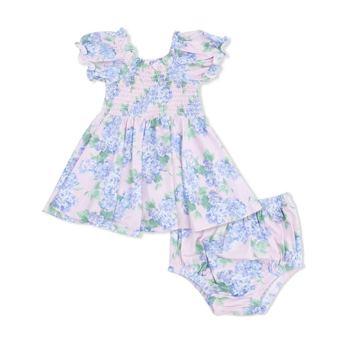 Hydrangeas Smocked Twirly Dress and Bloomer