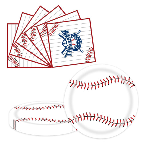 EVYIENEN 50 Pcs Baseball Plates and Napkins Party SuppliesBaseball Birthday Party Decorations Sports Party Decorations for Birthday Party Plates Baseball Party Favors-Serves 25
