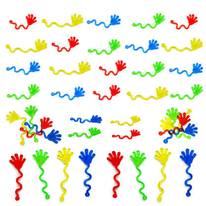 50 Pcs Glitter Sticky Hands Bulk Party Favors for Kids Carnival Prizes Treasure Box Toys for Classroom Mini Stretchy Sticky Hand Toys for Goodie Bag Stuffers Boys and Girls Birthday Party Supplies
