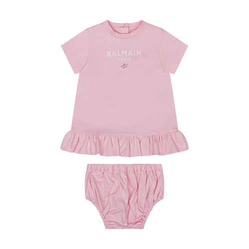 Balmain Kids Logo Dress With Bloomer