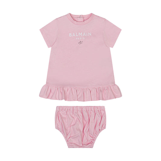 Balmain Kids Logo Dress With Bloomer