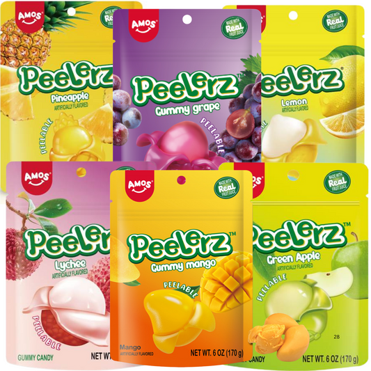 Amos Peelerz 6oz Variety Box 6 Flavors - 6 OZ 72 Pack