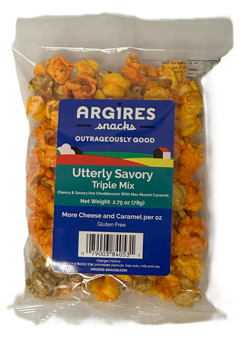 Argires Snacks Utterly Savory Triple Mix - 2.75 OZ 15 Pack
