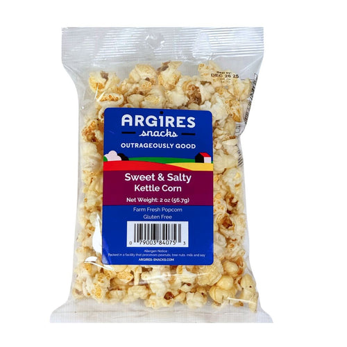 Argires Snacks Sweet & Salty Kettle Corn - 2 OZ 15 Pack