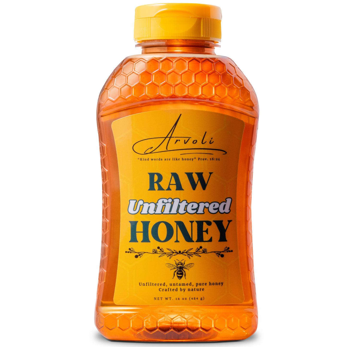 Arvoli Honey Raw Honey Squeeze Bottle - 16 OZ 10 Pack