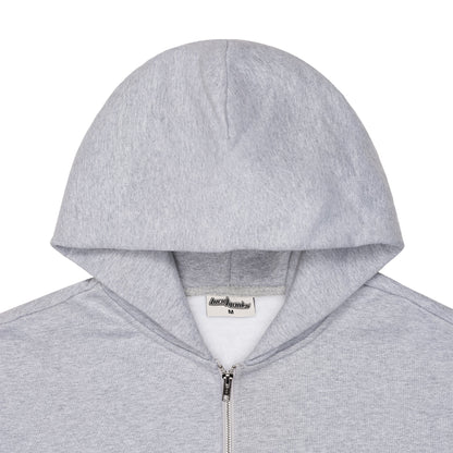 600 GSM 'Heather Grey' Zip-Up Hoodie