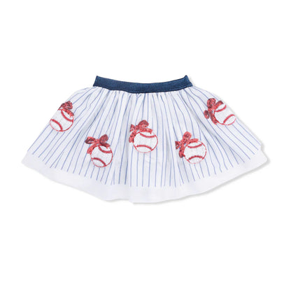 Baseball Stripe Tutu Skirt w/Bike Shorts