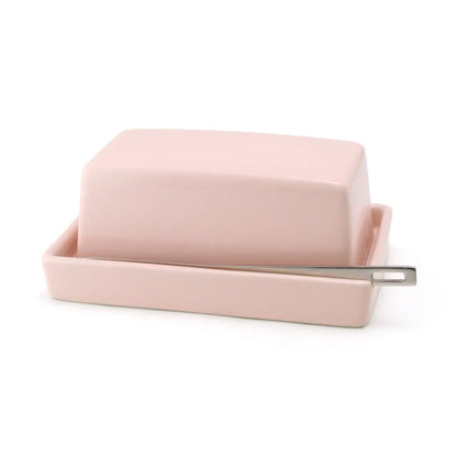 Ceramic Butter Dish with Stainless Steel Knife