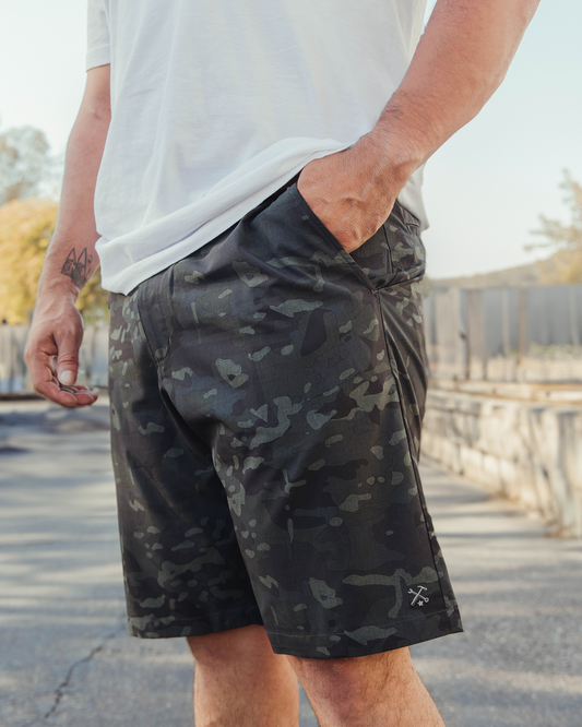 Hybrid Shorts - Black Camo