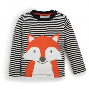 Fox Navy Ecru Navy Stripe AppliquÃ© Top - select size