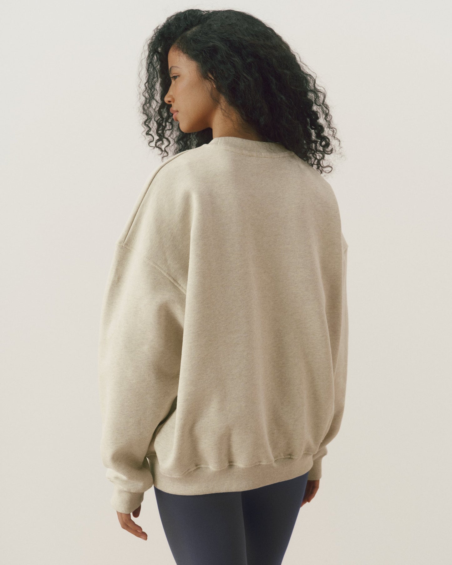 Varsity Oversized Sweatshirt - Oat Melange/Coffee Bean