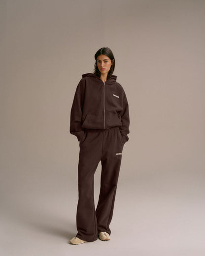 Movement Oversized Full Zip Hoodie - Chocolate Brown
