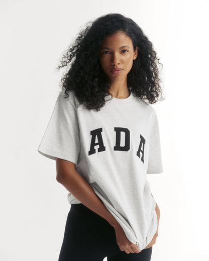 ADA Short Sleeve Oversized T-shirt - Light Grey Melange