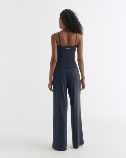 Wide Leg Yoga Pants - Midnight Blue