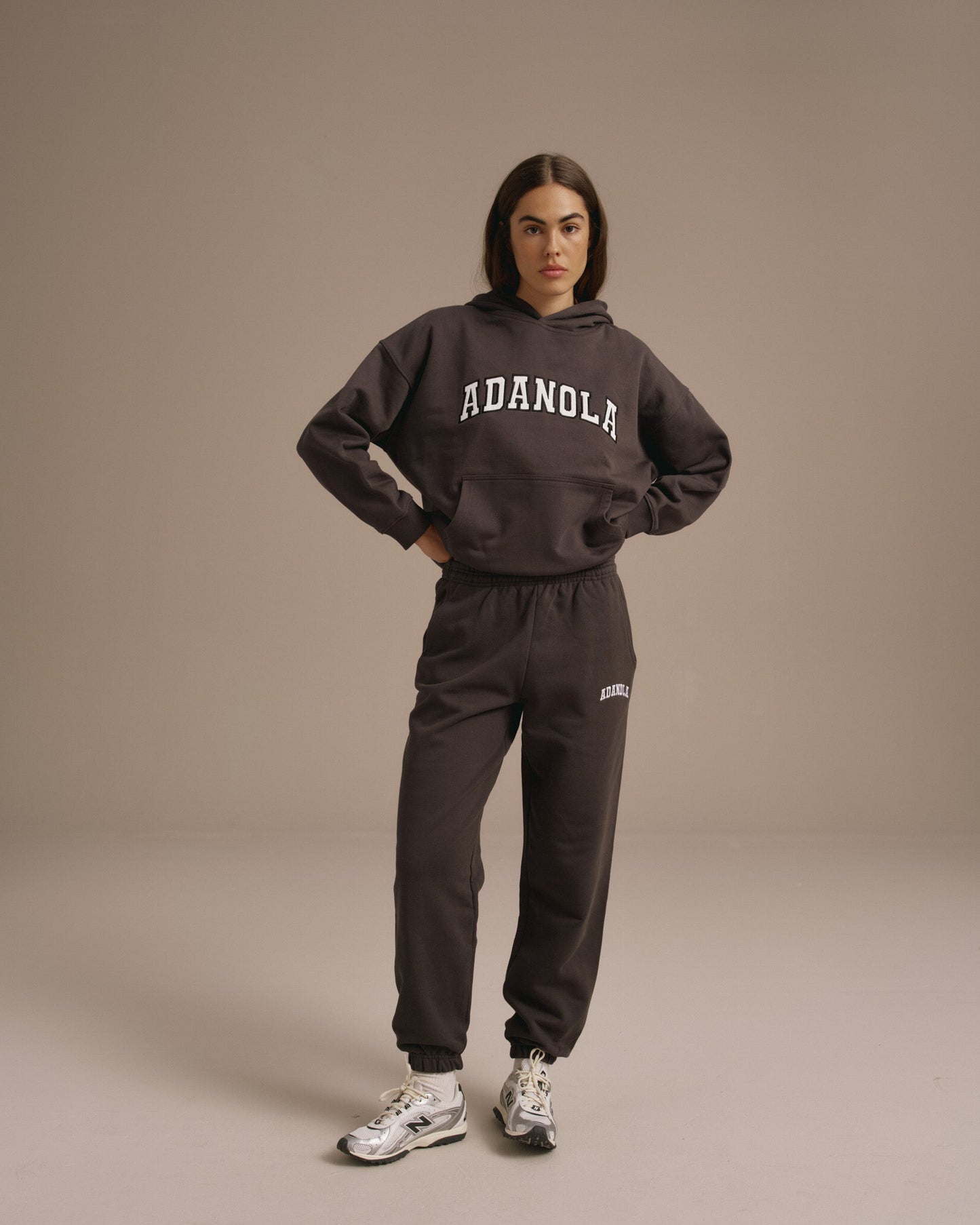 Varsity Oversized Hoodie - Washed Coffee Bean