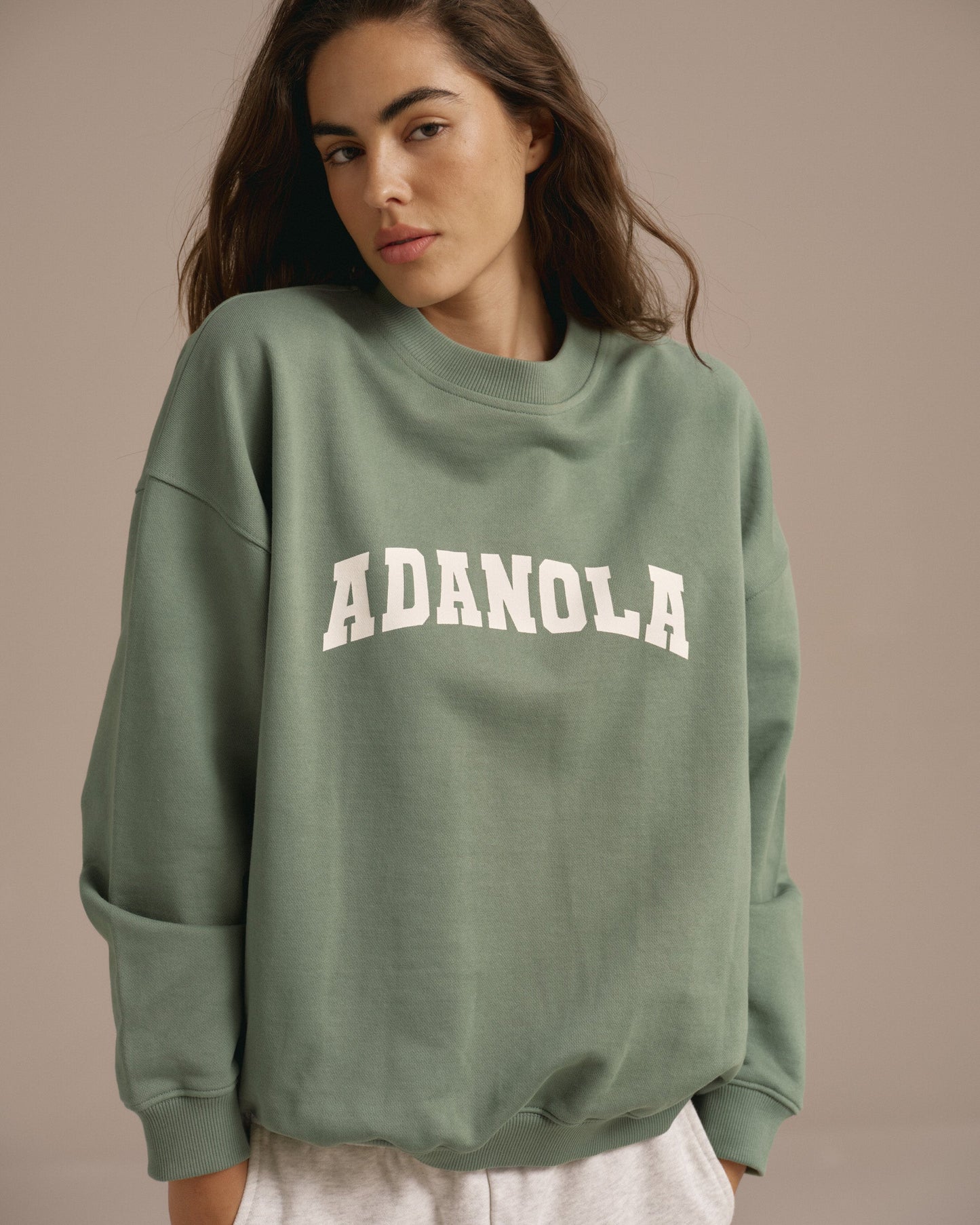 Varsity Oversized Sweatshirt - Eden Green/Marshmallow White