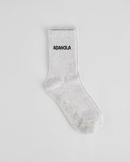 Pilates Grip Socks - Light Grey Melange