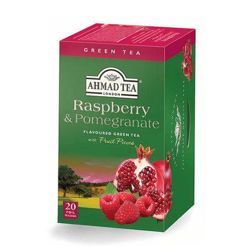 Ahmad Raspberry & Pomegranate Green Tea 20 foil tea bags