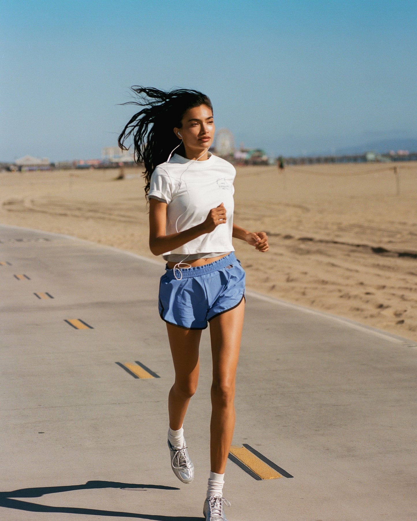 Contrast Binding Track Shorts - Blossom Blue