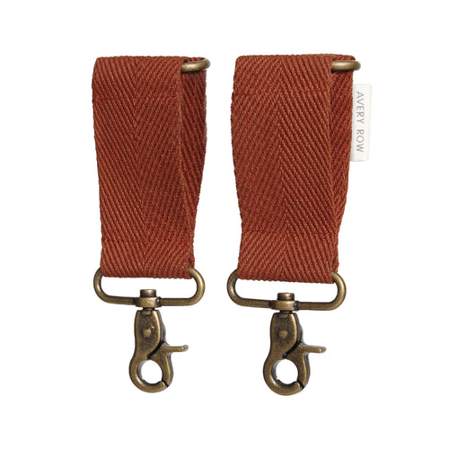 Cotton Pram Bag Clips - Cinnamon