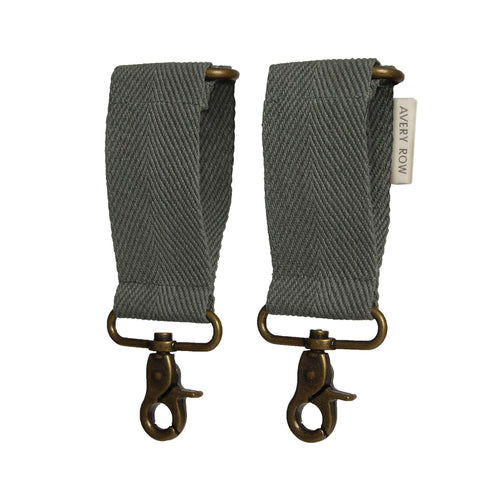 Cotton Pram Bag Clips - Flint