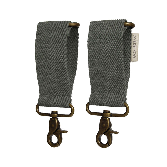 Cotton Pram Bag Clips - Flint