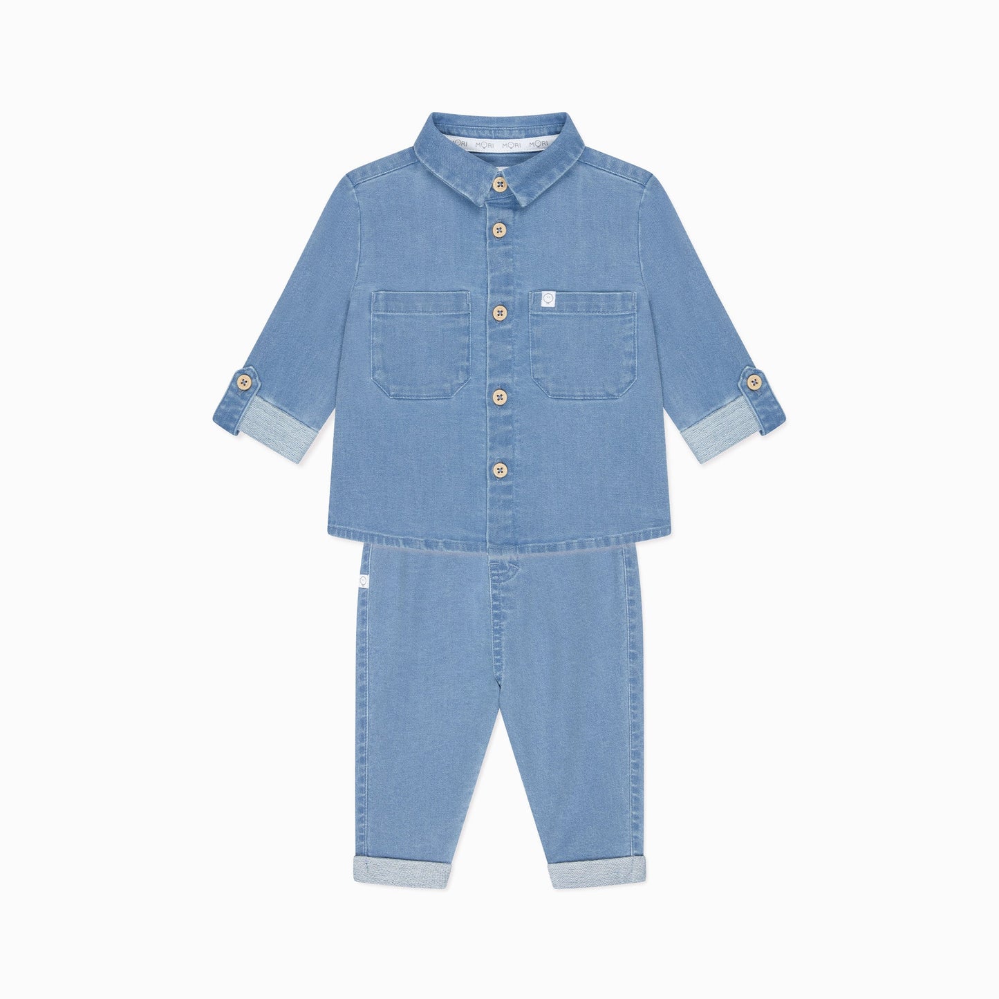 Baby Denim Shirt & Joggers Outfit