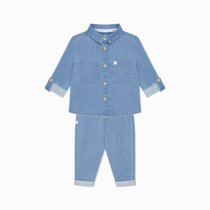 Baby Denim Shirt & Joggers Outfit