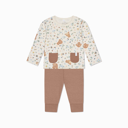 Bear Cardigan & Ribbed Leggings Outfit