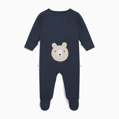 Bear Ribbed Clever Zip Sleepsuit 2 Pack