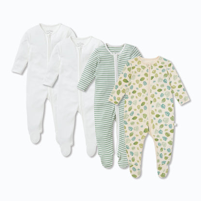 Botanical Clever Zip Sleepsuit 4 Pack