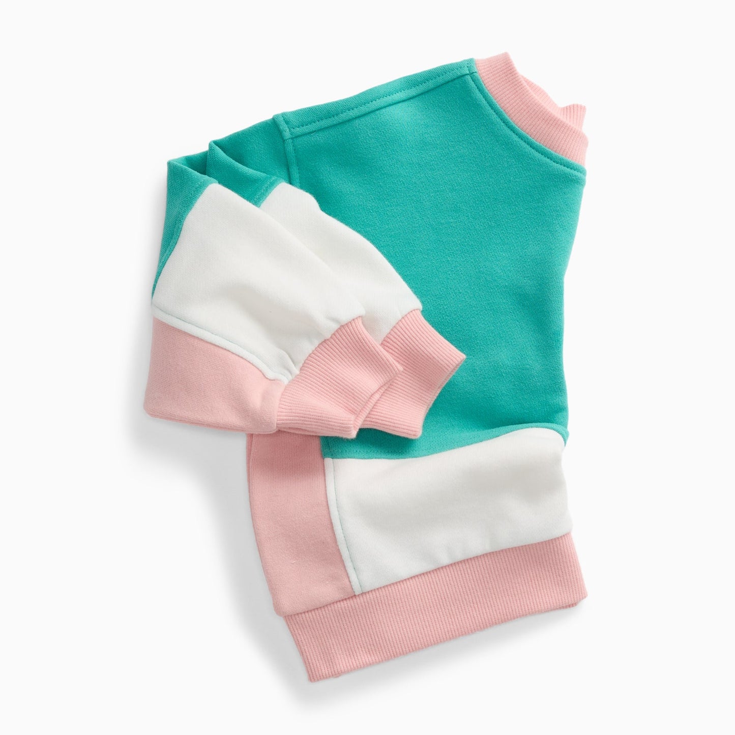 KIDLY by MORI Colourblock Sweatshirt - Green & Pink