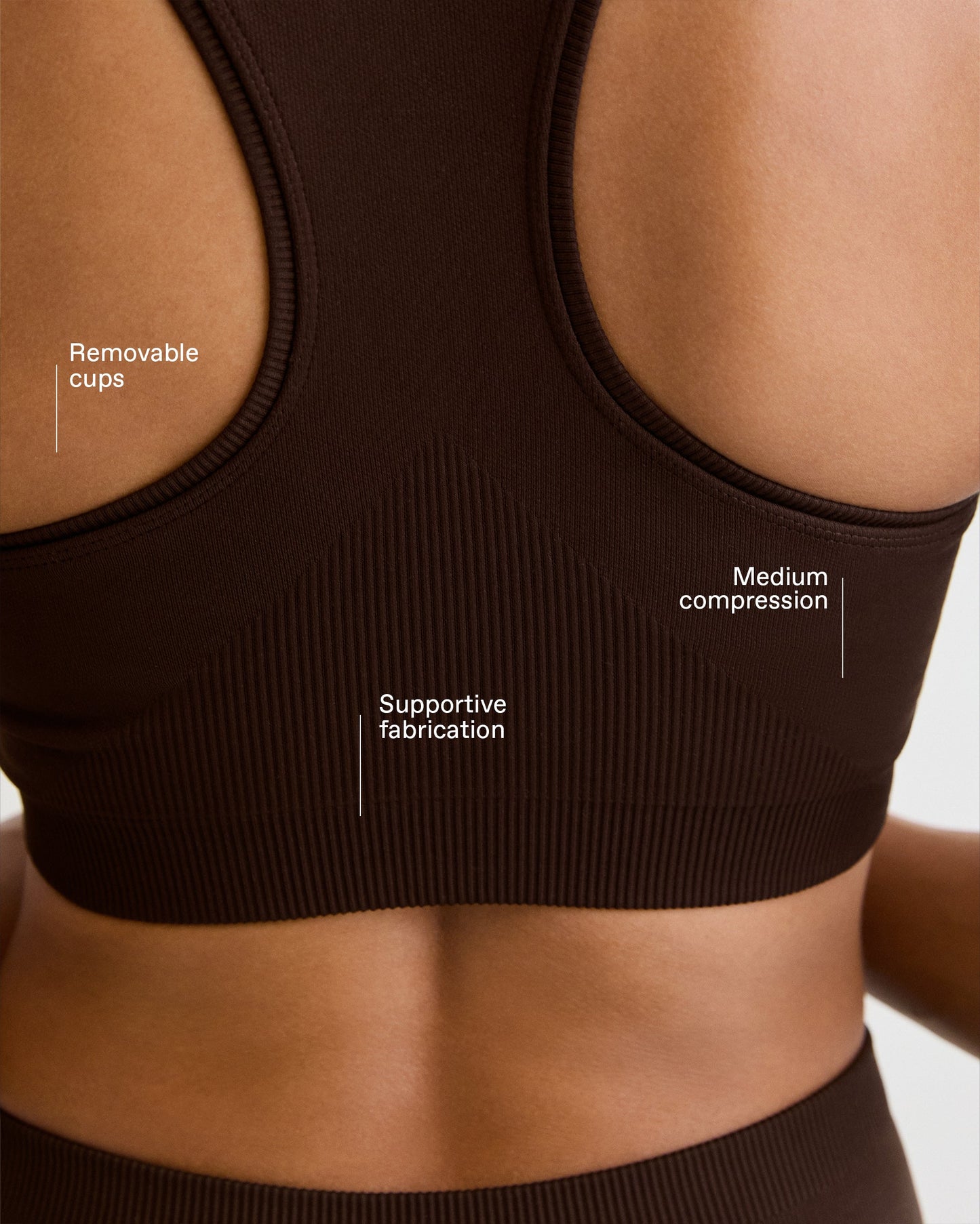 Classic Seamless Racer Back Bra - Chocolate Brown