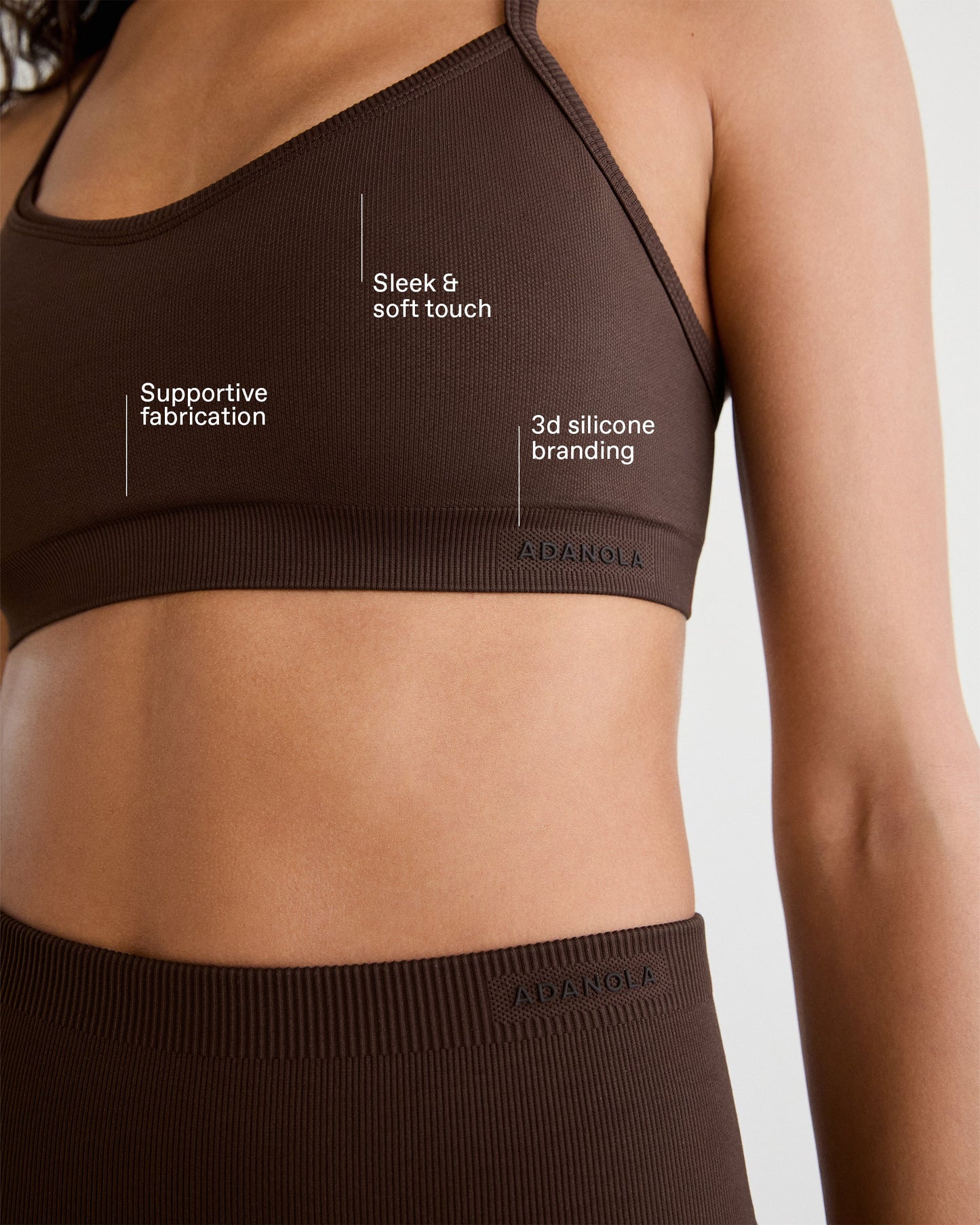 Classic Seamless Cross Back Bra - Chocolate Brown