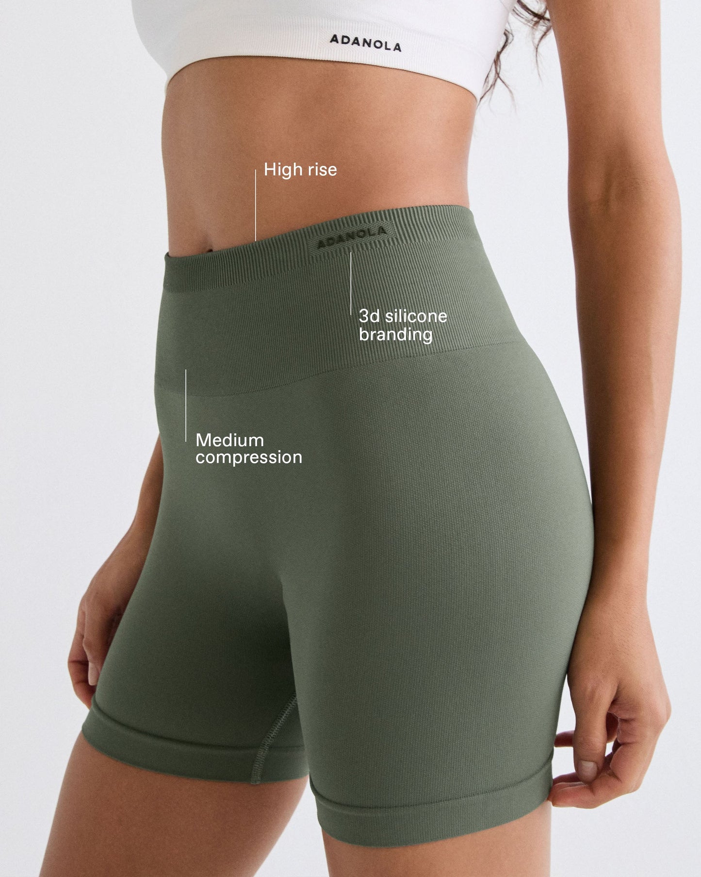 Classic Seamless Crop Shorts - Thyme Green