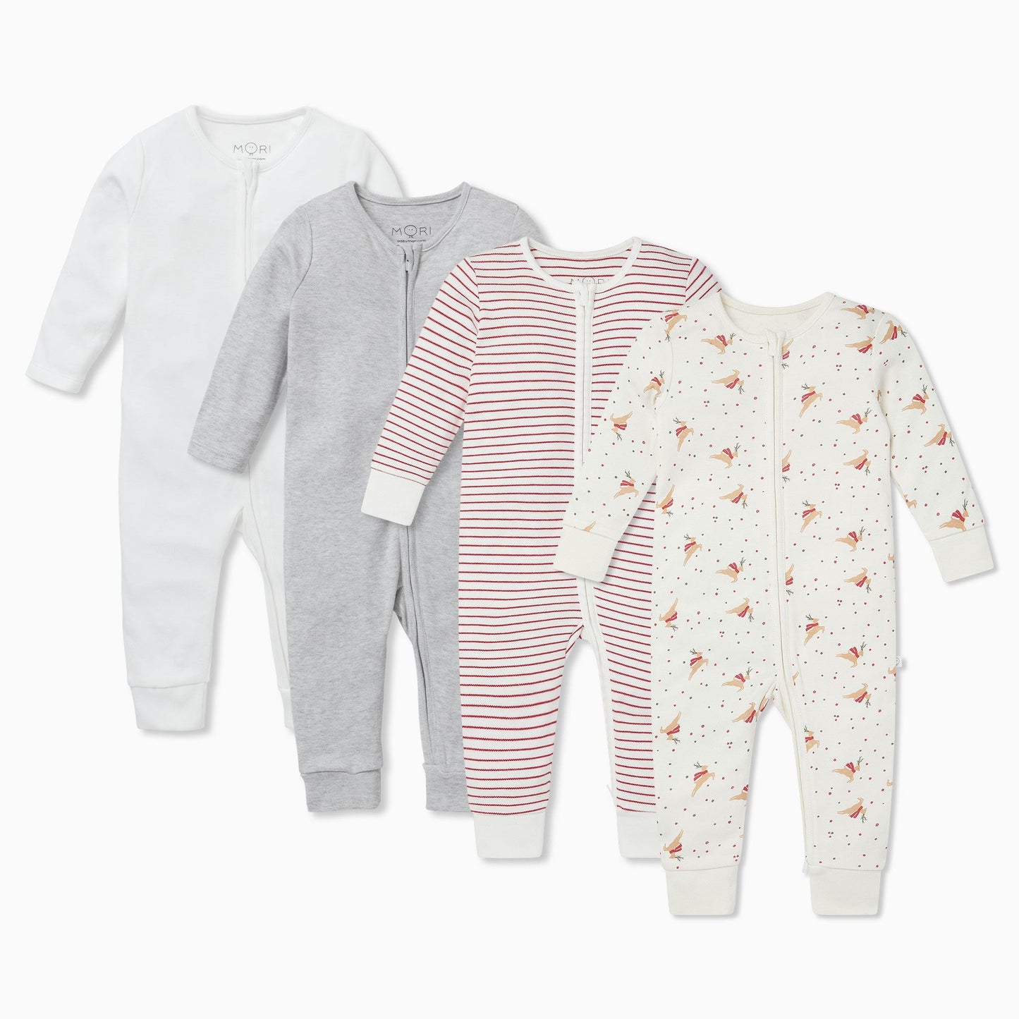 Christmas Zip Sleepsuit 4 Pack