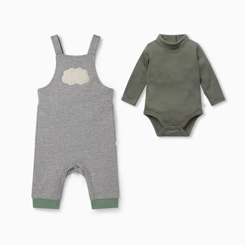 Cloud Dungarees & Roll Neck Bodysuit Outfit