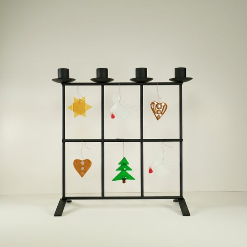Handmade Glass Ornaments to Accompany "Iron Candle & Decoration Holder"