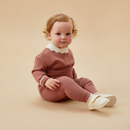 Collared Knitted Jumper & Leggings