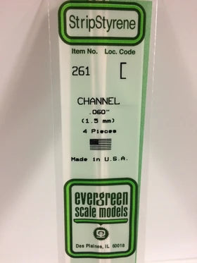 Evergreen Channel .060" - Opaque White Polystyrene - #261