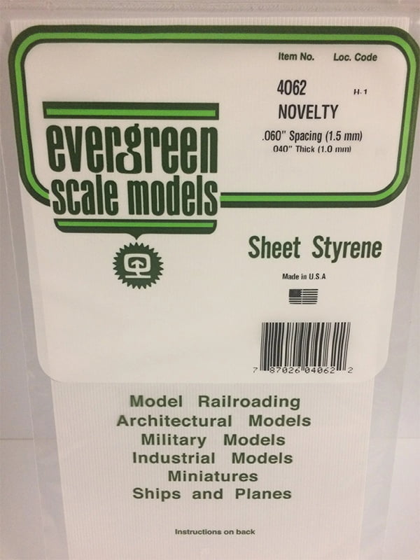 Evergreen Novelty Siding .040", .060" Spacing - Opaque White Polystyrene - #4062