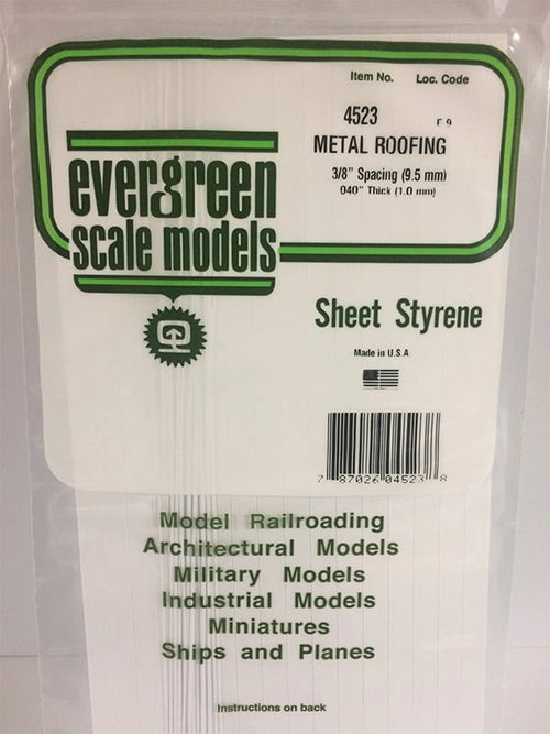 Evergreen Seam Roof - 3/8" - Opaque White Polystyrene - #4523