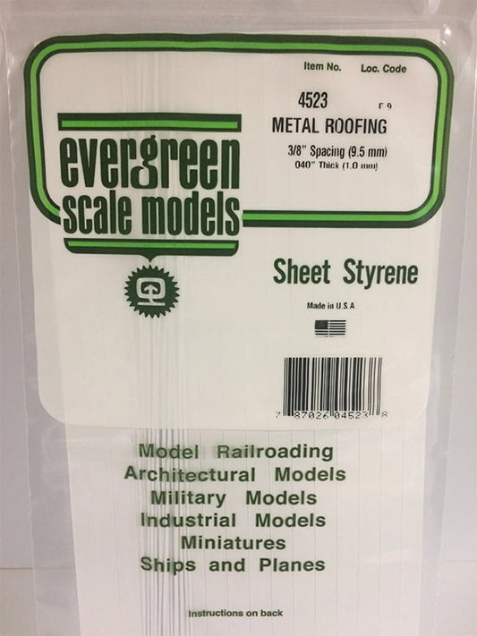 Evergreen Seam Roof - 3/8" - Opaque White Polystyrene - #4523